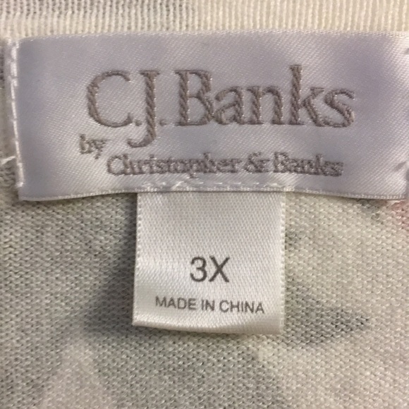 3X CJ Banks Floral Cotton Sweater with Bead Embellishment - Picture 3 of 15